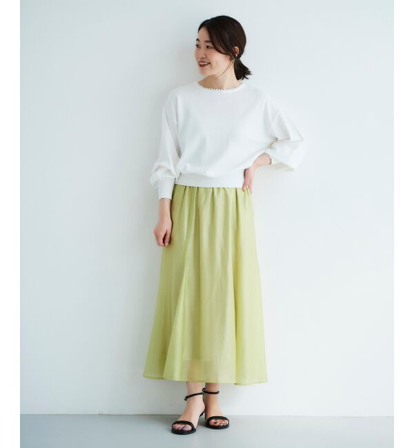 le.coeur blanc「パールネックボリュームスリーブニット」|ニット・セーター|