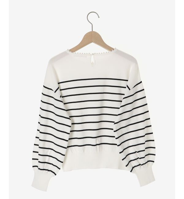 le.coeur blanc「パールネックボリュームスリーブニット」|ニット・セーター|