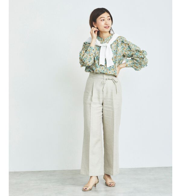 le.coeur blanc「Perle Peche ラメウエストリボンパンツ」|その他|