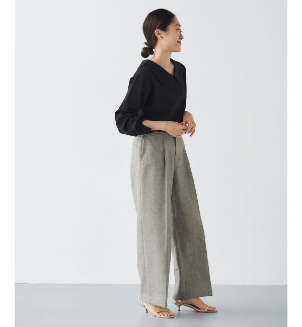 le.coeur blanc「Perle Peche ラメウエストリボンパンツ」|その他|