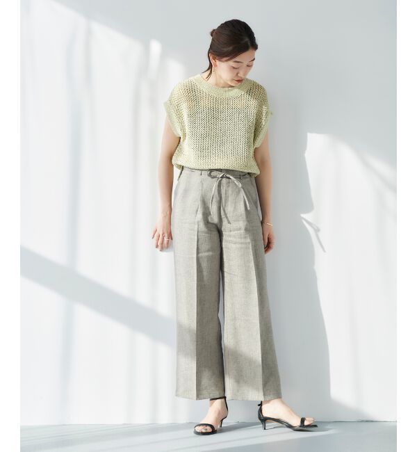 le.coeur blanc「Perle Peche ラメウエストリボンパンツ」|その他|