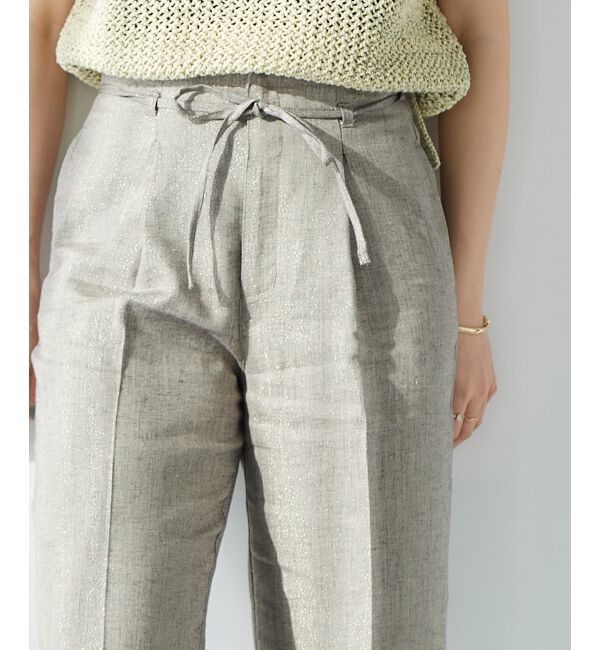 le.coeur blanc「Perle Peche ラメウエストリボンパンツ」|その他|