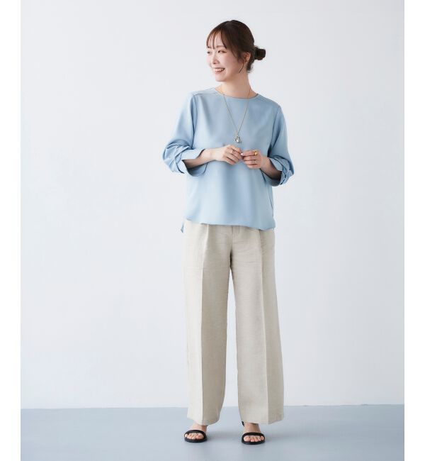 le.coeur blanc「Perle Peche ラメウエストリボンパンツ」|その他|