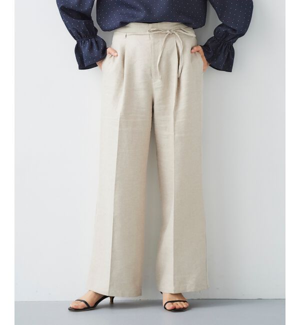 le.coeur blanc「Perle Peche ラメウエストリボンパンツ」|その他|