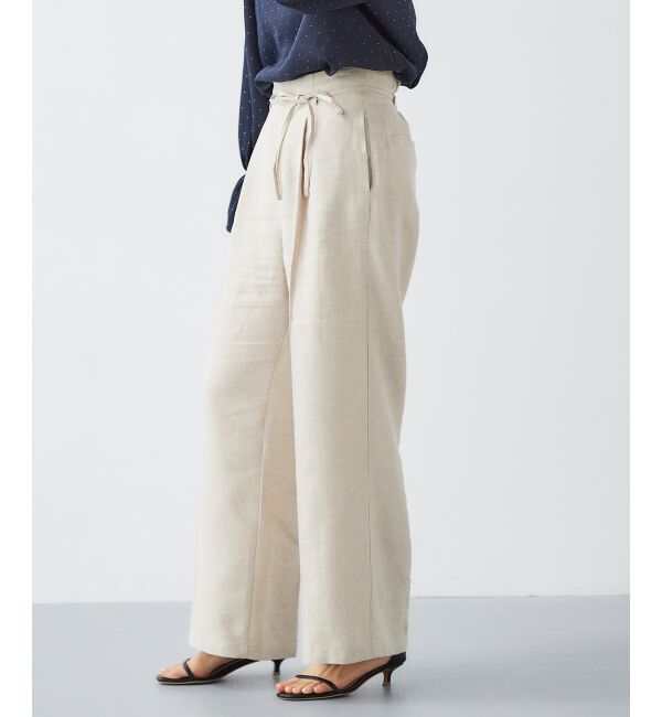 le.coeur blanc「Perle Peche ラメウエストリボンパンツ」|その他|