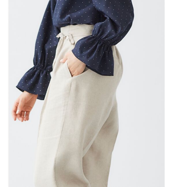 le.coeur blanc「Perle Peche ラメウエストリボンパンツ」|その他|