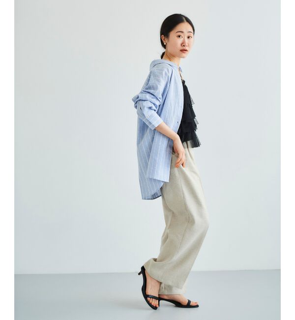 le.coeur blanc「Perle Peche ラメウエストリボンパンツ」|その他|