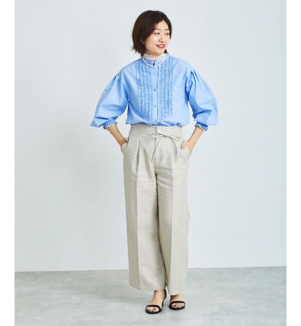 le.coeur blanc「Perle Peche ラメウエストリボンパンツ」|その他|