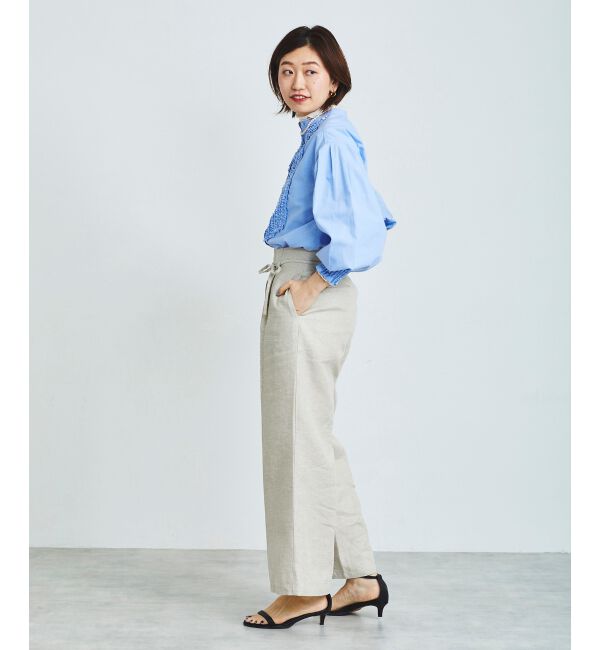 le.coeur blanc「Perle Peche ラメウエストリボンパンツ」|その他|