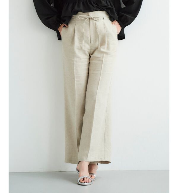 le.coeur blanc「Perle Peche ラメウエストリボンパンツ」|その他|