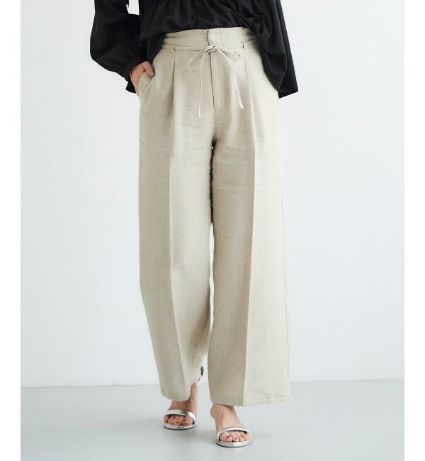 le.coeur blanc「Perle Peche ラメウエストリボンパンツ」|その他|