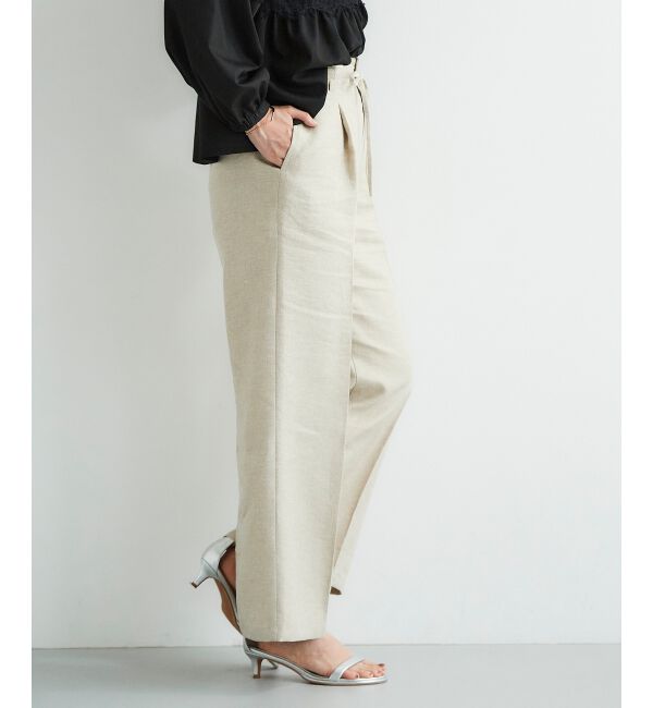 le.coeur blanc「Perle Peche ラメウエストリボンパンツ」|その他|