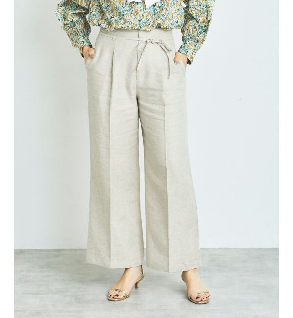 le.coeur blanc「Perle Peche ラメウエストリボンパンツ」|その他|