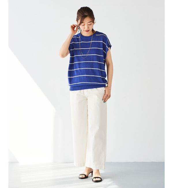  「《WEB限定アイテム》ボーダードルマンニットプルオーバー」|ニット・セーター|