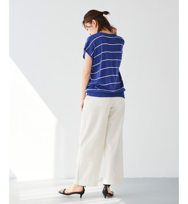  「《WEB限定アイテム》ボーダードルマンニットプルオーバー」|ニット・セーター|