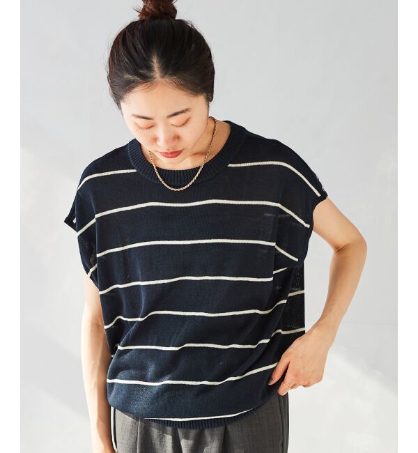  「《WEB限定アイテム》ボーダードルマンニットプルオーバー」|ニット・セーター|