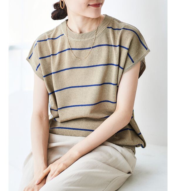  「《WEB限定アイテム》ボーダードルマンニットプルオーバー」|ニット・セーター|