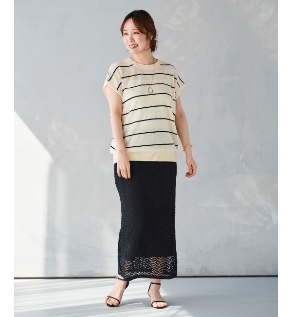  「《WEB限定アイテム》ボーダードルマンニットプルオーバー」|ニット・セーター|