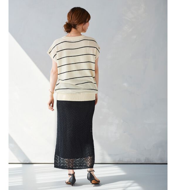  「《WEB限定アイテム》ボーダードルマンニットプルオーバー」|ニット・セーター|