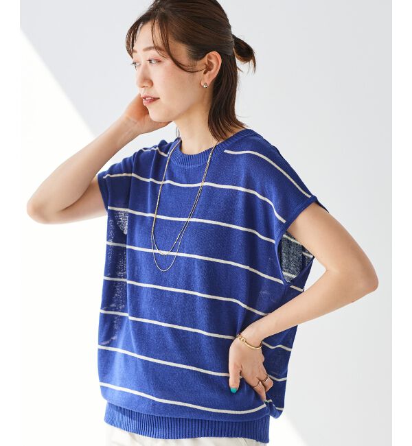  「《WEB限定アイテム》ボーダードルマンニットプルオーバー」|ニット・セーター|