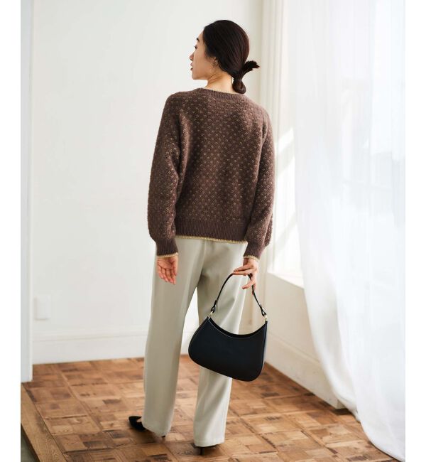 le.coeur blanc「《手洗い可能》フェザーヤーンダイヤ柄ラメニット」|ニット・セーター|