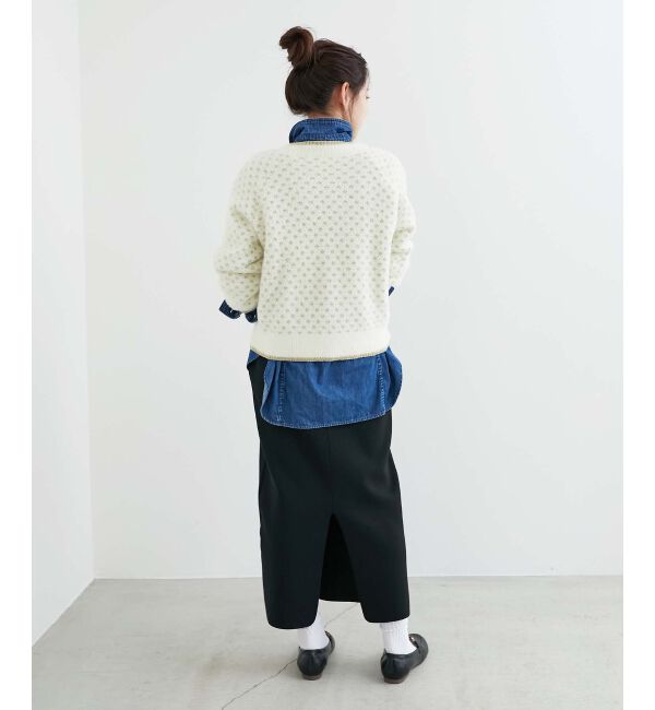 le.coeur blanc「《手洗い可能》フェザーヤーンダイヤ柄ラメニット」|ニット・セーター|