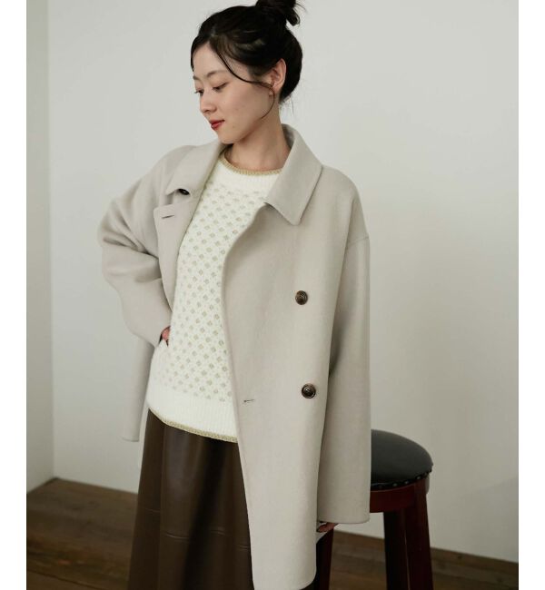 le.coeur blanc「《手洗い可能》フェザーヤーンダイヤ柄ラメニット」|ニット・セーター|