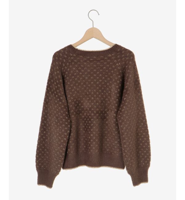 le.coeur blanc「《手洗い可能》フェザーヤーンダイヤ柄ラメニット」|ニット・セーター|