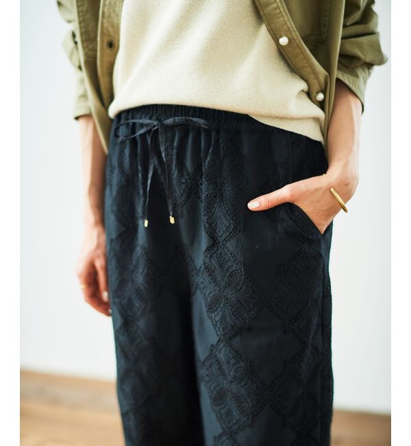  「《手洗い可能》パッチワーク風レースイージーパンツ」|その他|