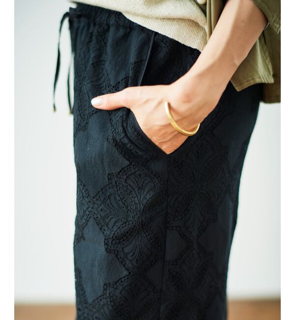  「《手洗い可能》パッチワーク風レースイージーパンツ」|その他|