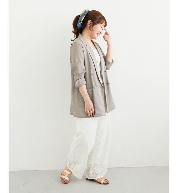  「《手洗い可能》パッチワーク風レースイージーパンツ」|その他|