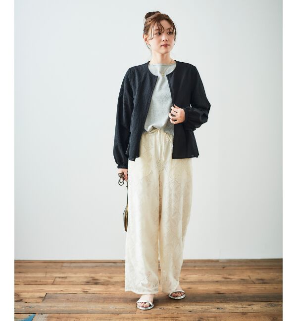  「《手洗い可能》パッチワーク風レースイージーパンツ」|その他|