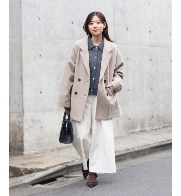  「ウールライクフロントタックワイドクロップドパンツ」|その他|