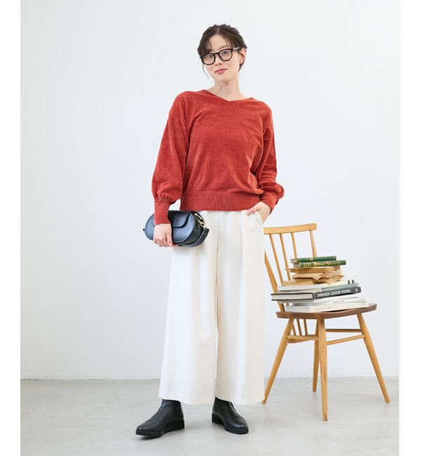  「ウールライクフロントタックワイドクロップドパンツ」|その他|