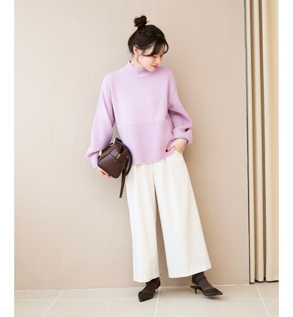  「ウールライクフロントタックワイドクロップドパンツ」|その他|