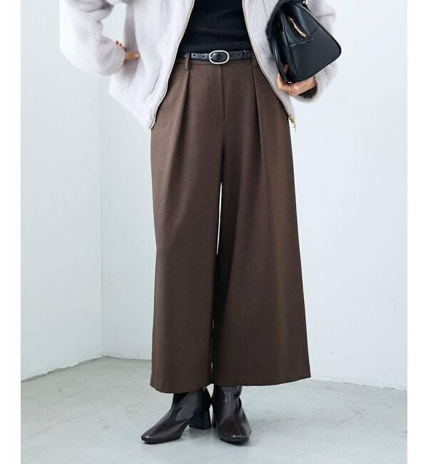 「ウールライクフロントタックワイドクロップドパンツ」|その他|