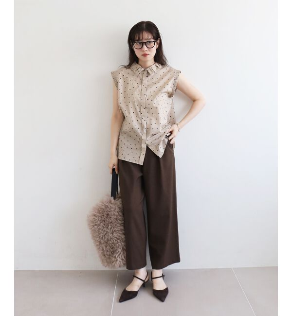  「ウールライクフロントタックワイドクロップドパンツ」|その他|