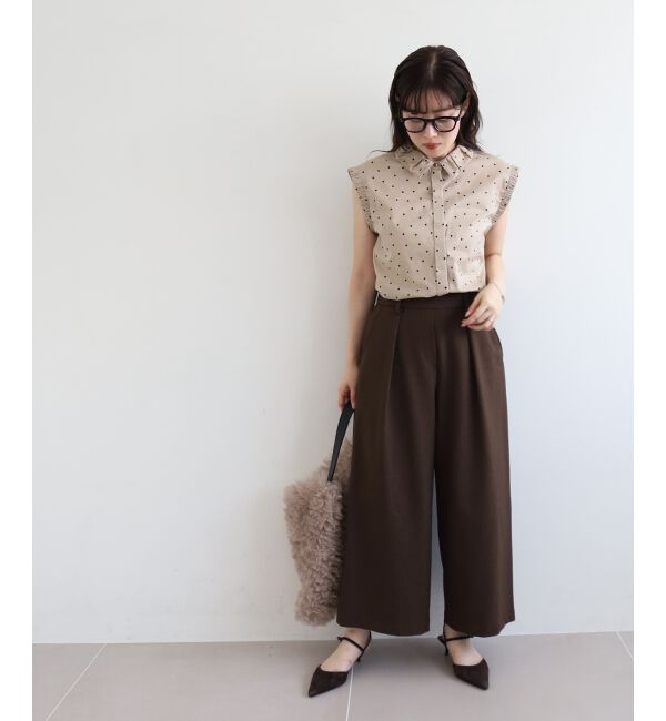 「ウールライクフロントタックワイドクロップドパンツ」|その他|