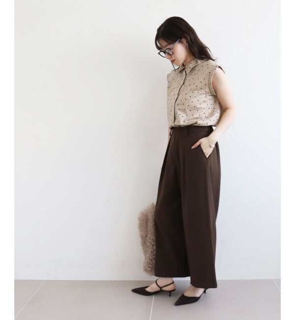  「ウールライクフロントタックワイドクロップドパンツ」|その他|