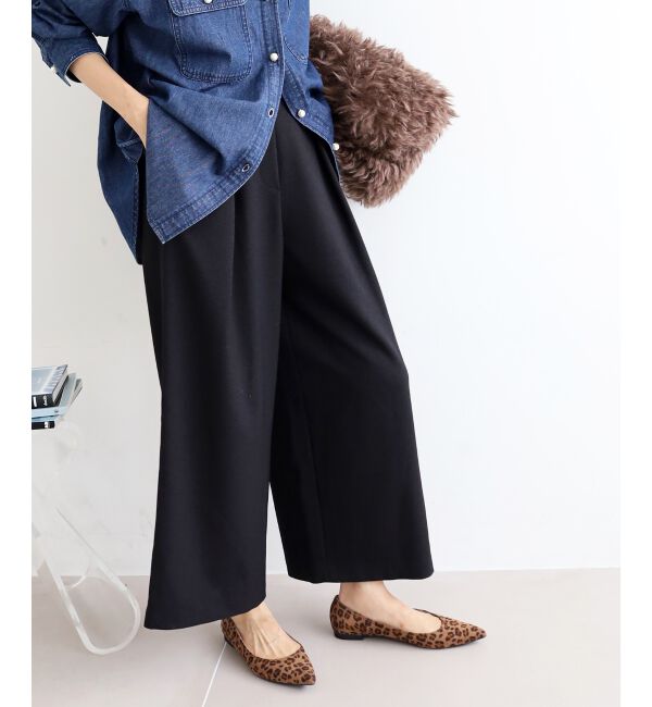  「ウールライクフロントタックワイドクロップドパンツ」|その他|