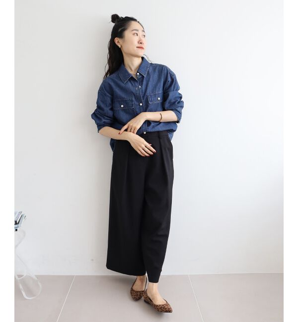  「ウールライクフロントタックワイドクロップドパンツ」|その他|