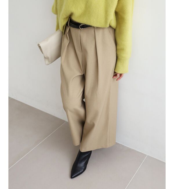  「ウールライクフロントタックワイドクロップドパンツ」|その他|