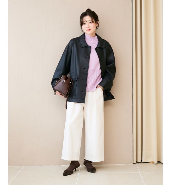  「ウールライクフロントタックワイドクロップドパンツ」|その他|