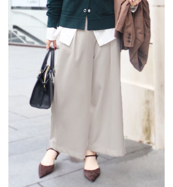  「《手洗い可能》ウールライクフロントタックワイドクロップドパンツ2」|その他|ｸﾞﾚｰｼﾞｭ