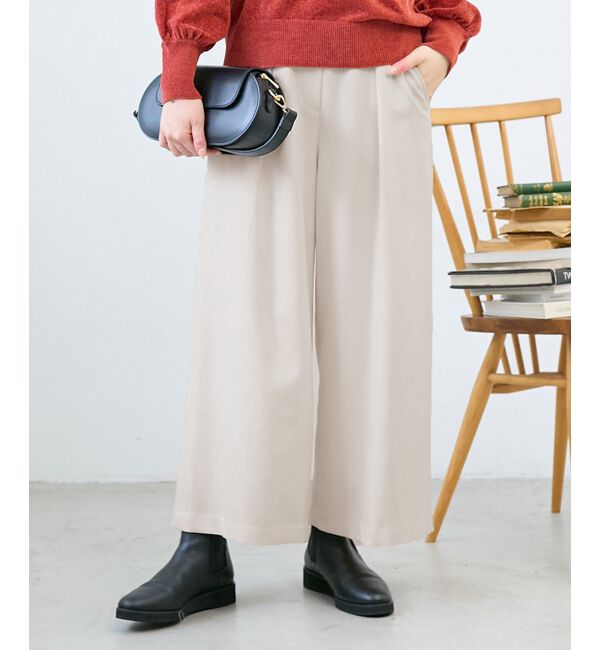  「《手洗い可能》ウールライクフロントタックワイドクロップドパンツ2」|その他|