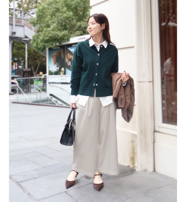  「《手洗い可能》ウールライクフロントタックワイドクロップドパンツ2」|その他|