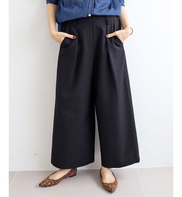  「《手洗い可能》ウールライクフロントタックワイドクロップドパンツ2」|その他|