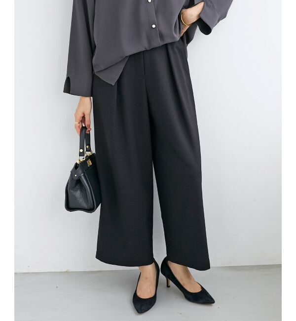  「《手洗い可能》ウールライクフロントタックワイドクロップドパンツ2」|その他|