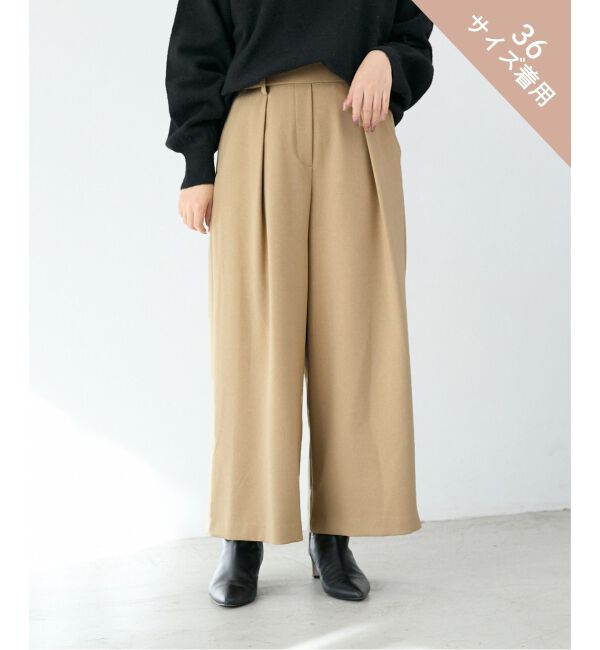  「《手洗い可能》ウールライクフロントタックワイドクロップドパンツ2」|その他|