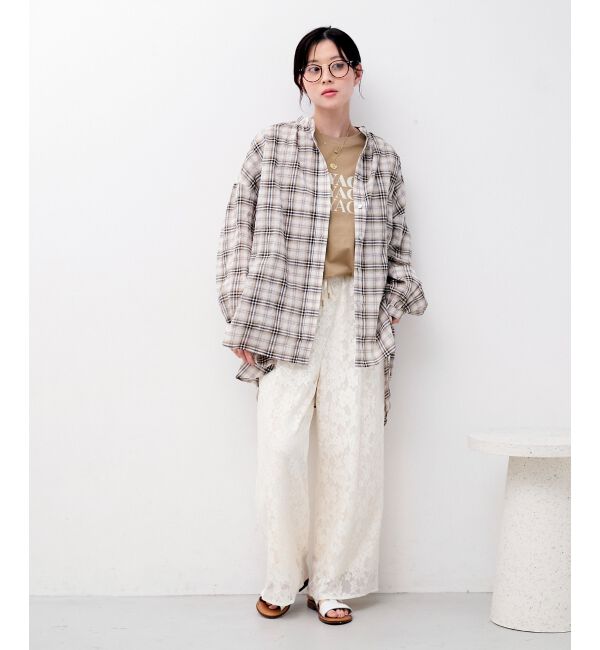  「フラワーメッシュレースワイドパンツ」|その他|